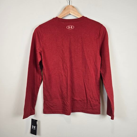 Under Armour Bear Map Long Sleeve T-Shirt Size YMD/10-12 Earthen Orange - Picture 5 of 5